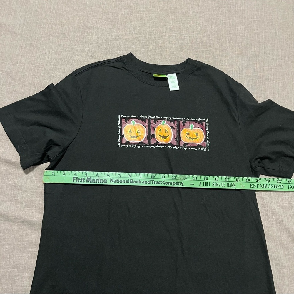Vintage Halloween Pumpkin Graphic Tee Size Large 100% Cotton October whimsygoth - Picture 6 of 6